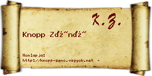 Knopp Zénó névjegykártya